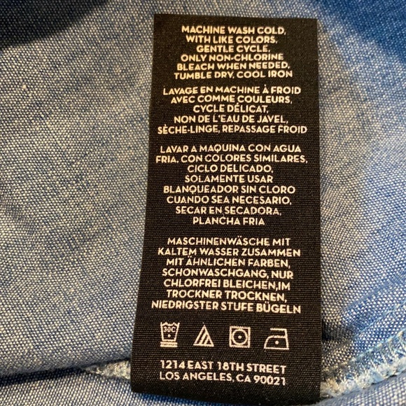 J Brand Exist Wylie Small 2Tone Blue Denim Button Shirt New D21 - Picture 7 of 10